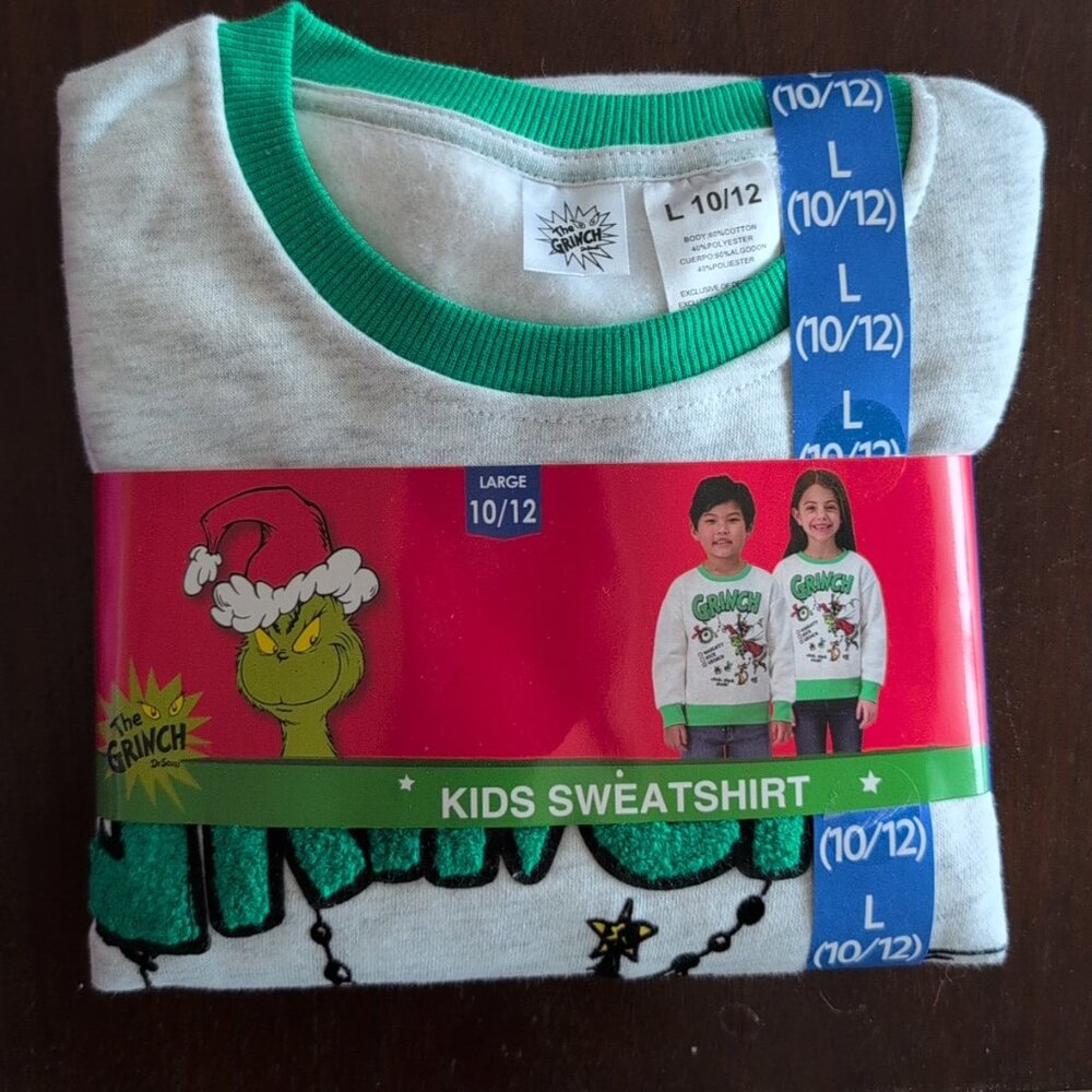 NWT Kids Grinch Sweatshirt Size L (10/12)